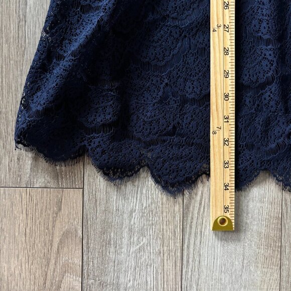 Eliza J Scallop Lace Navy Blue Fit and Flare Dress with Open Back Womens Size 0 - Picture 9 of 10